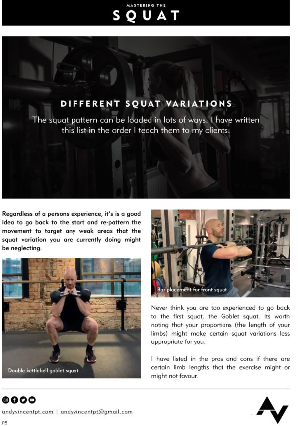 Andy Vincent Personal Trainer Mastering the Squat Different Variations