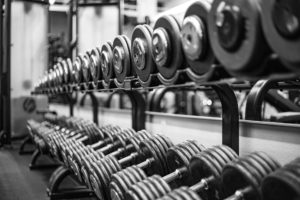 dumbbells in a row